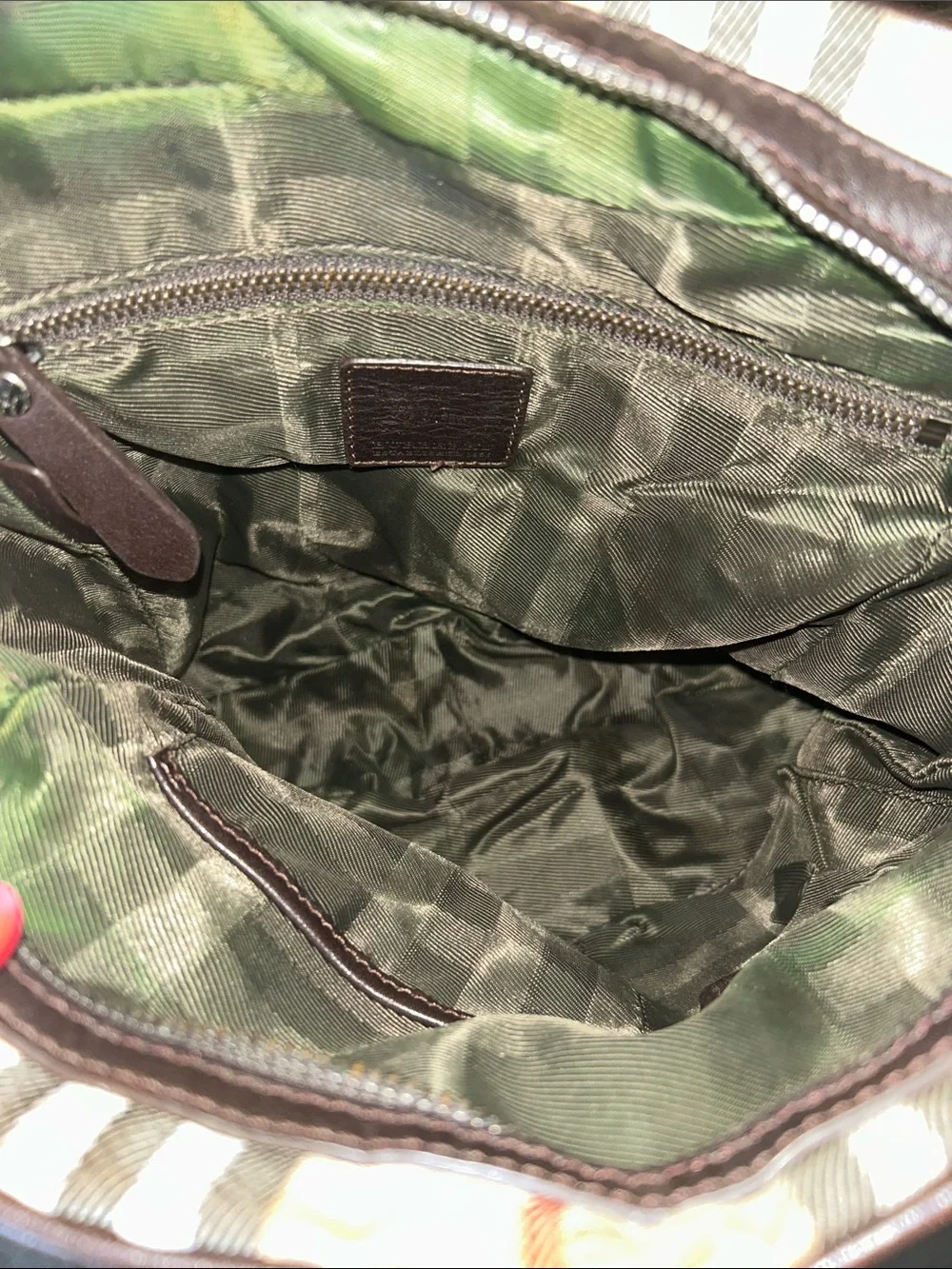 Beautiful Beige Plaid Crossbody Messenger Bag